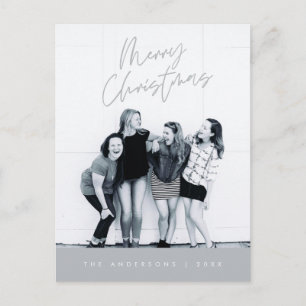 Modern Julhälsning, Glad Jul Familjefoto Vykort