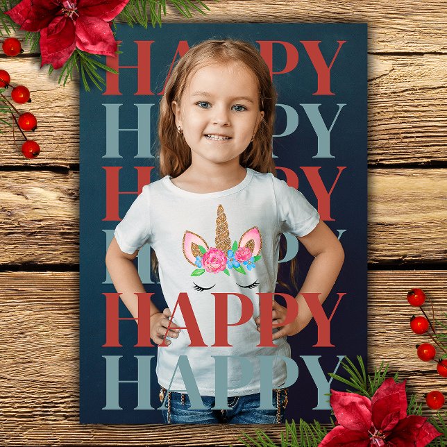 Modern Julhälsningar Fotokort Julkort (Modern Happy Holidays Photo Card)