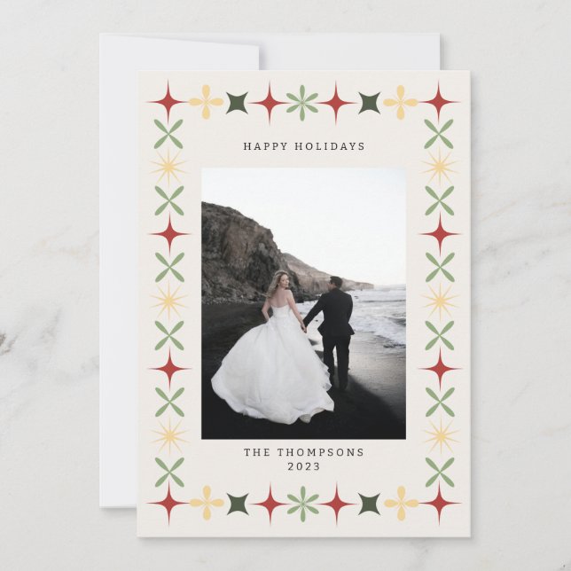 Modern julhälsoport i mitten av århundradet inbjudningar (Framsida)