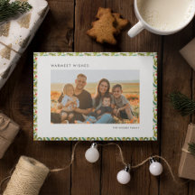 Modern Julig Festlig Mönster Familjefoto