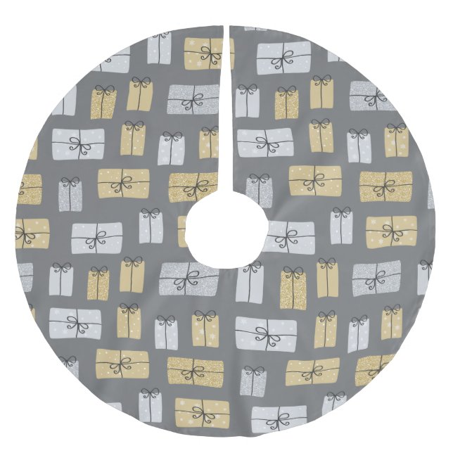 Modern Julklapp Doodles Julgransmatta Borstad Polyester (Framsidan)