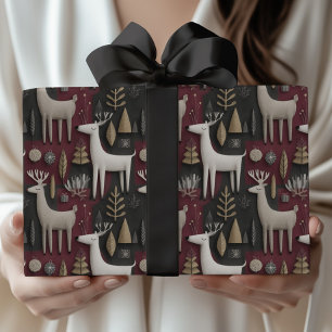 Modern julklapp för renar i Röda ögon Presentpapper