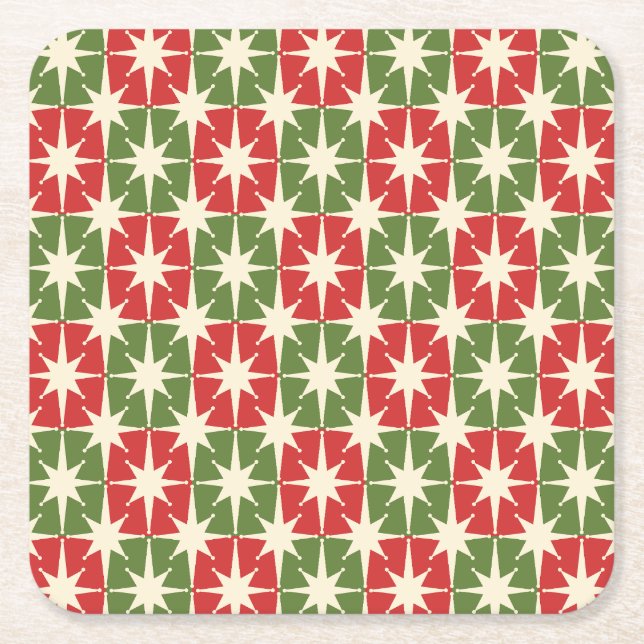 Modern julklapp i mitten av århundradet underlägg papper kvadrat (Framsidan)