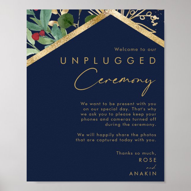 Modern julklapp utan pluggat Ceremony Poster (Framsidan)