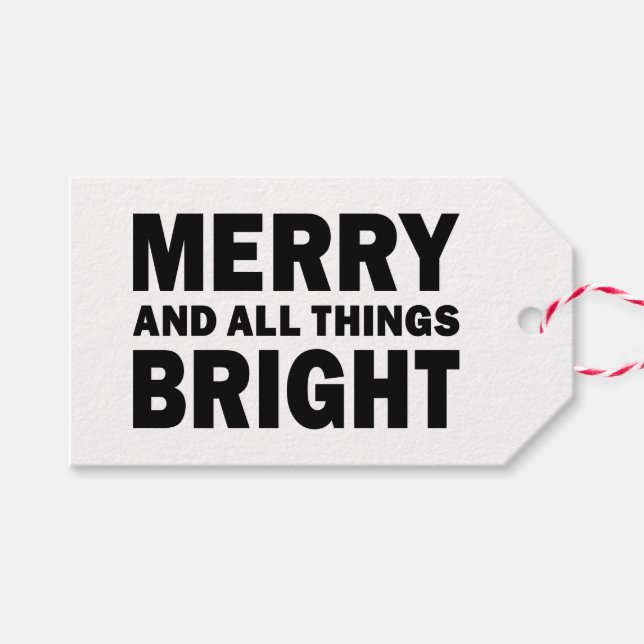 Modern julklappsetikett | God jul & Allt är ljust Presentetikett (Framsidan (Horizontal))