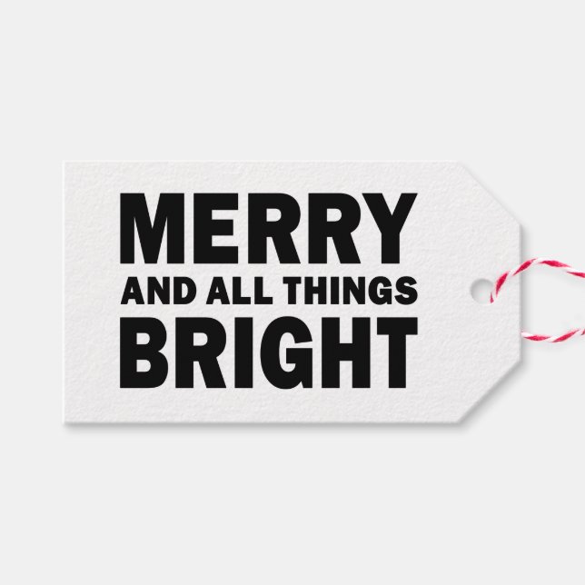 Modern julklappsetikett | God Jul & Allt Ljust Presentetikett (Framsidan (Horizontal))