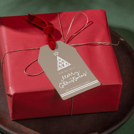 Modern julklappsetikett med eget foto presentetikett