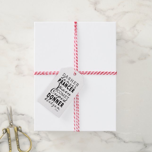Modern julklappsetikett | S:t Nicks renar typograf Presentetikett (Med Snöre)