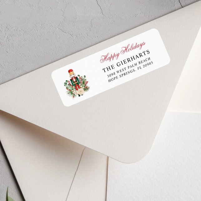 Modern julknäckare jul firande returadress etikett (Modern Nutcracker Christmas Holiday Return Address Label)