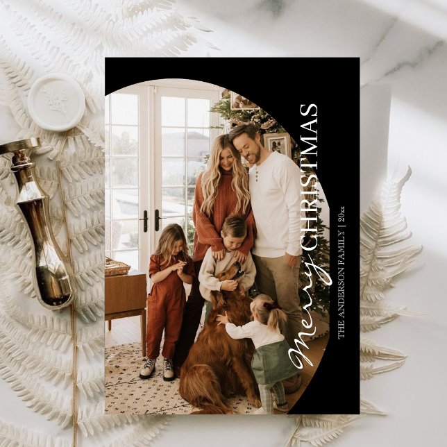 Modern julkort 3-familjens fotopul inbjudningar (Skapare uppladdad)