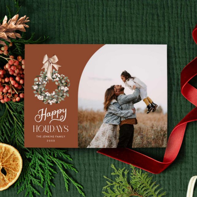 Modern Julkort Fotokort (Simple Happy Holiday Photo Card)