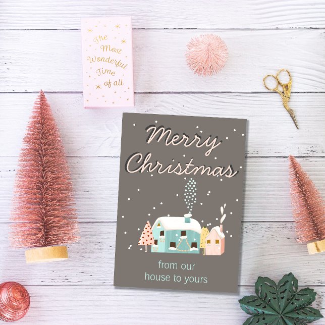 Modern julkort från vårt hus till ert kort (Skapare uppladdad)