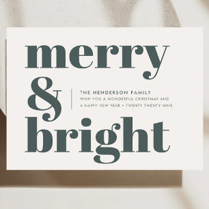 Modern Julkort Glad och Lysande Jul