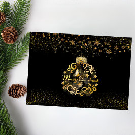 Modern julkort Guld Helgdag Helgkort