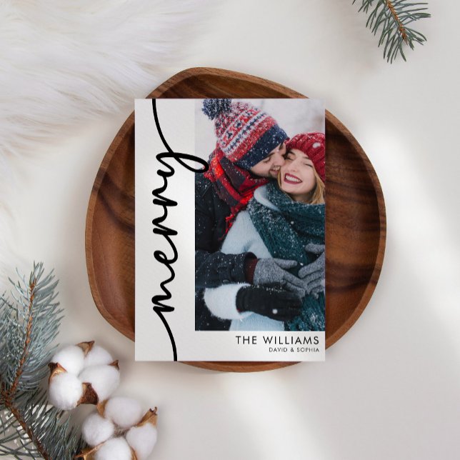 Modern julkort med enkelt Helgdag-skript (Skapare uppladdad)