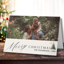 Modern julkort med familjefoto