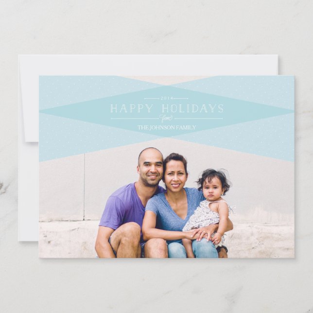 Modern julkort med rutigt mönster (Framsida)