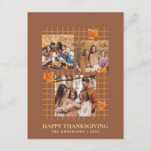 Modern julkortskollage Glad tack till Thanksgiving Helg Vykort