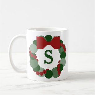 Modern julkrans med Monogram Kaffemugg
