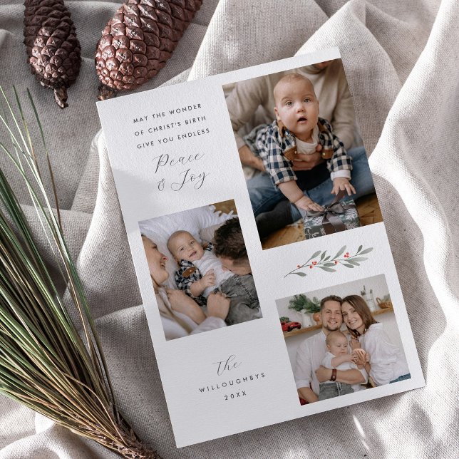 Modern Julkrans Religiös Flerbilder Foto Julkort (Skapare uppladdad)