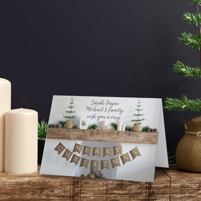 Modern jullägerska icke-fotokort - Helgdag Helgkort (Merry Christmas from my family to yours!)