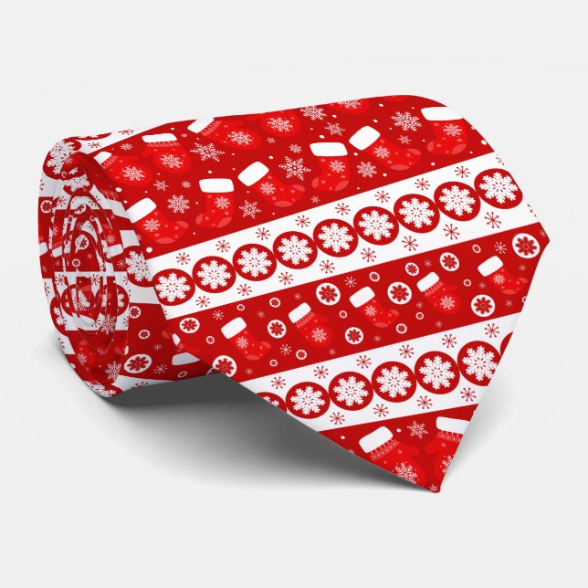 Modern julmässor och lager Mönster Slips (Rullad)