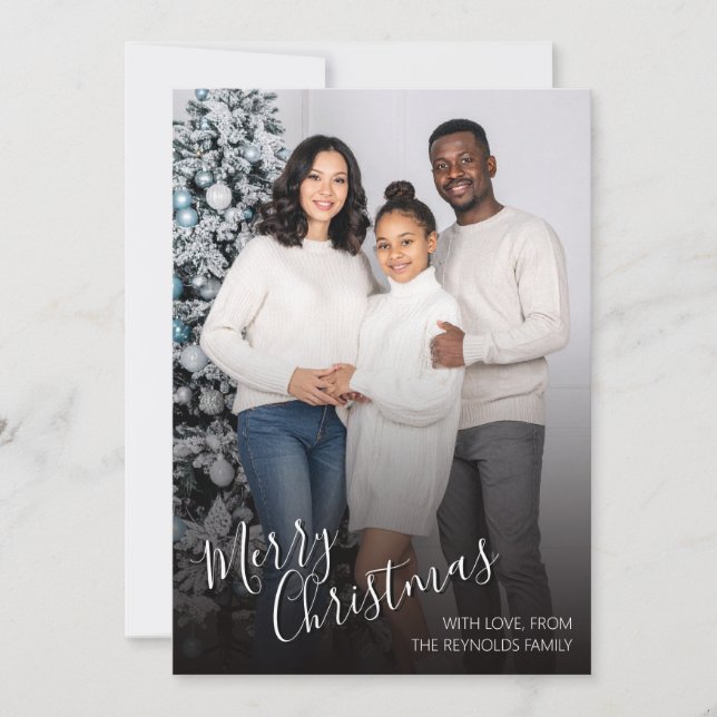 Modern Julmors Flat Greeting Card med Foto Tack Kort (Framsida)