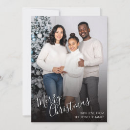 Modern Julmors Flat Greeting Card med Foto Tack Kort