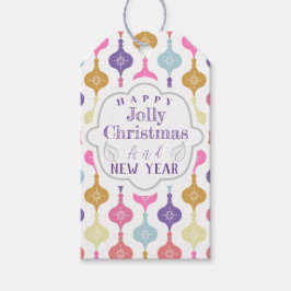 Modern julprydnad presentetikett