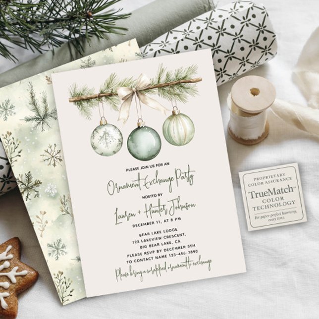 Modern julprydnadsväxel i Party Inbjudningar (Skapare uppladdad)