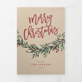 Modern julpynt jul foto Tri-Fold-kort