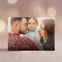 Modern julskript Fullt Photo Guld