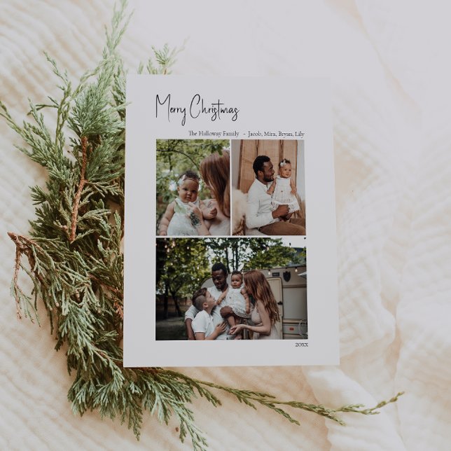 Modern julskript, Lodrät 3, foto Julkort (Skapare uppladdad)