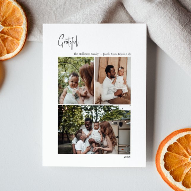 Modern julskript - tacksamt Lodrät 3 - foto Julkort (Skapare uppladdad)