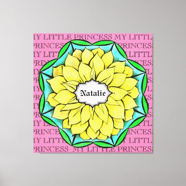 MODERN JULSTJÄRNA i GULT Canvastryck (Framsida)