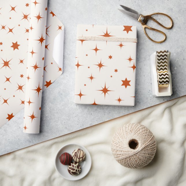 Modern Julstjärnmönster Presentpapper (Hantverk)