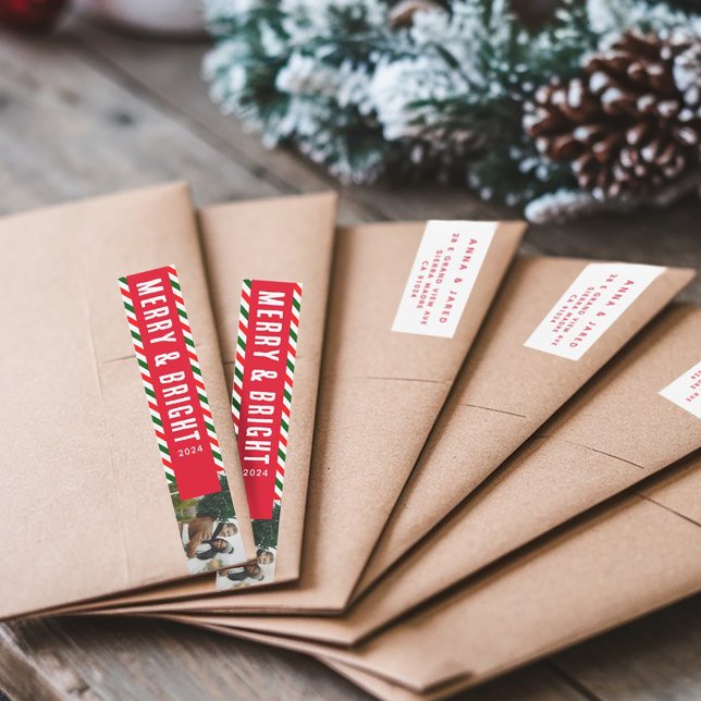 Modern jultomhet och Bright Photo Adress Etikettband (Skapare uppladdad)