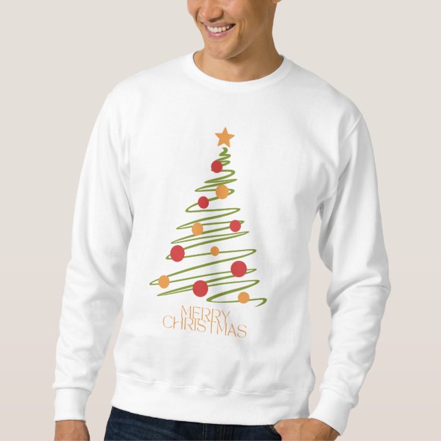 Modern jultomte Novelty vit Lång Ärmad Tröja (Framsida)