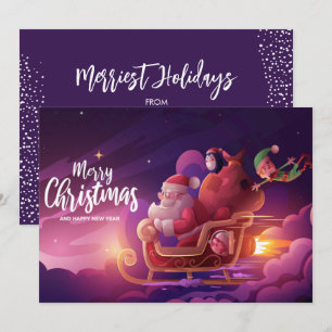Modern jultomts Sleigh-jul Julkort