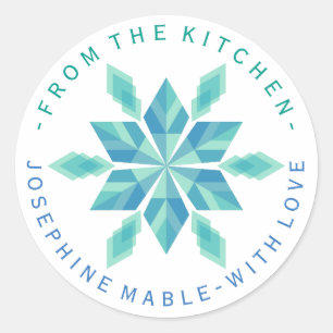 Modern julvinter Snowflake Kitchen Stickers Runt Klistermärke