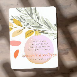 Modern julvintern Snö Ornamet på Gräs Julkort