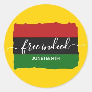 Modern JUNETEENTH Fri i sanning Runt Klistermärke