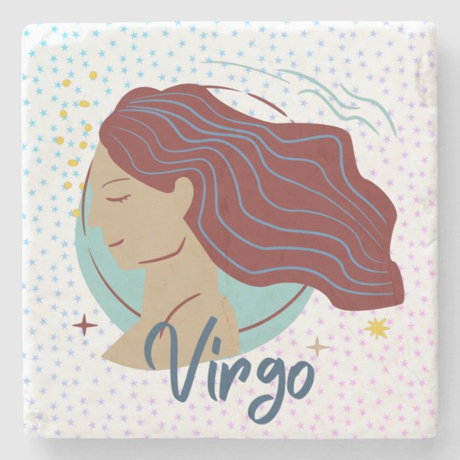 Modern Jungfrun Kvinna Zodiac Stenunderlägg (Framsidan)