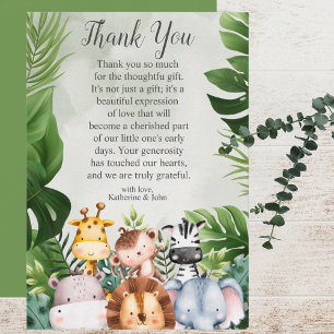 Modern Jungle Safari Animals Boy Shower Tack Kort