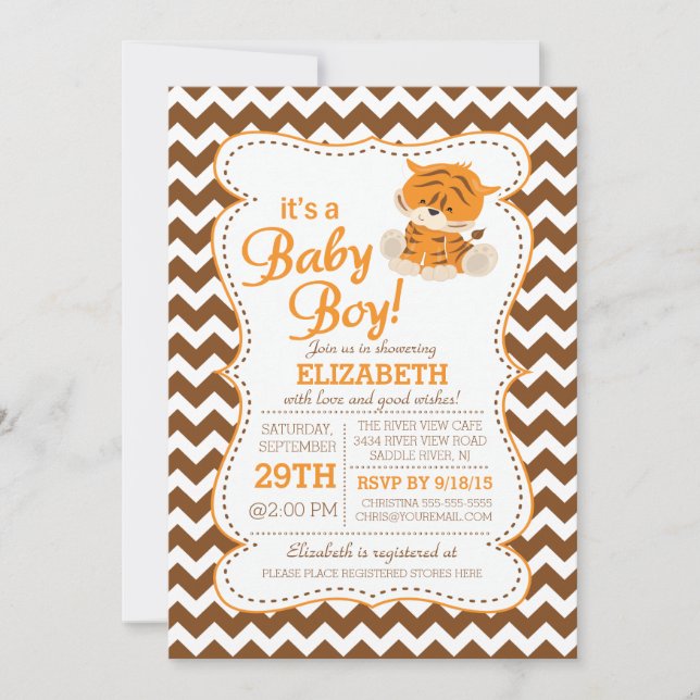 Modern jungle Safari Baby Shower-inbjudan Inbjudningar (Framsida)