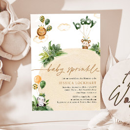 Modern Jungle Safari Neutralt Baby Sprinkle Inbjudningar