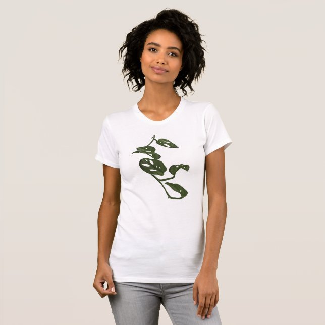 Modern Jungle Tropical Monstera Andanosii Swiss T Shirt (Hel framsida)