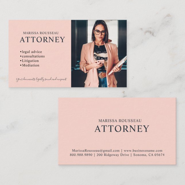 Modern Jurist Foto Professional Visitkort (Fram/baksida)