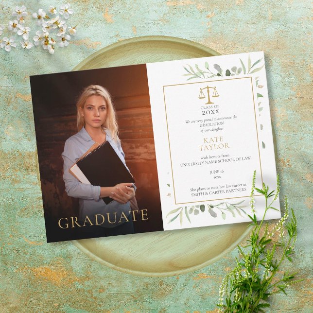 Modern Juristexamen Grönskande Foto Meddelande (Skapare uppladdad)