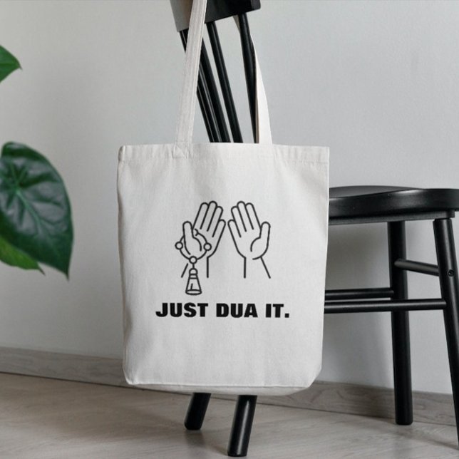 Modern just Dua it Muslim Islamic Pun Tote Bag Tygkasse (Skapare uppladdad)